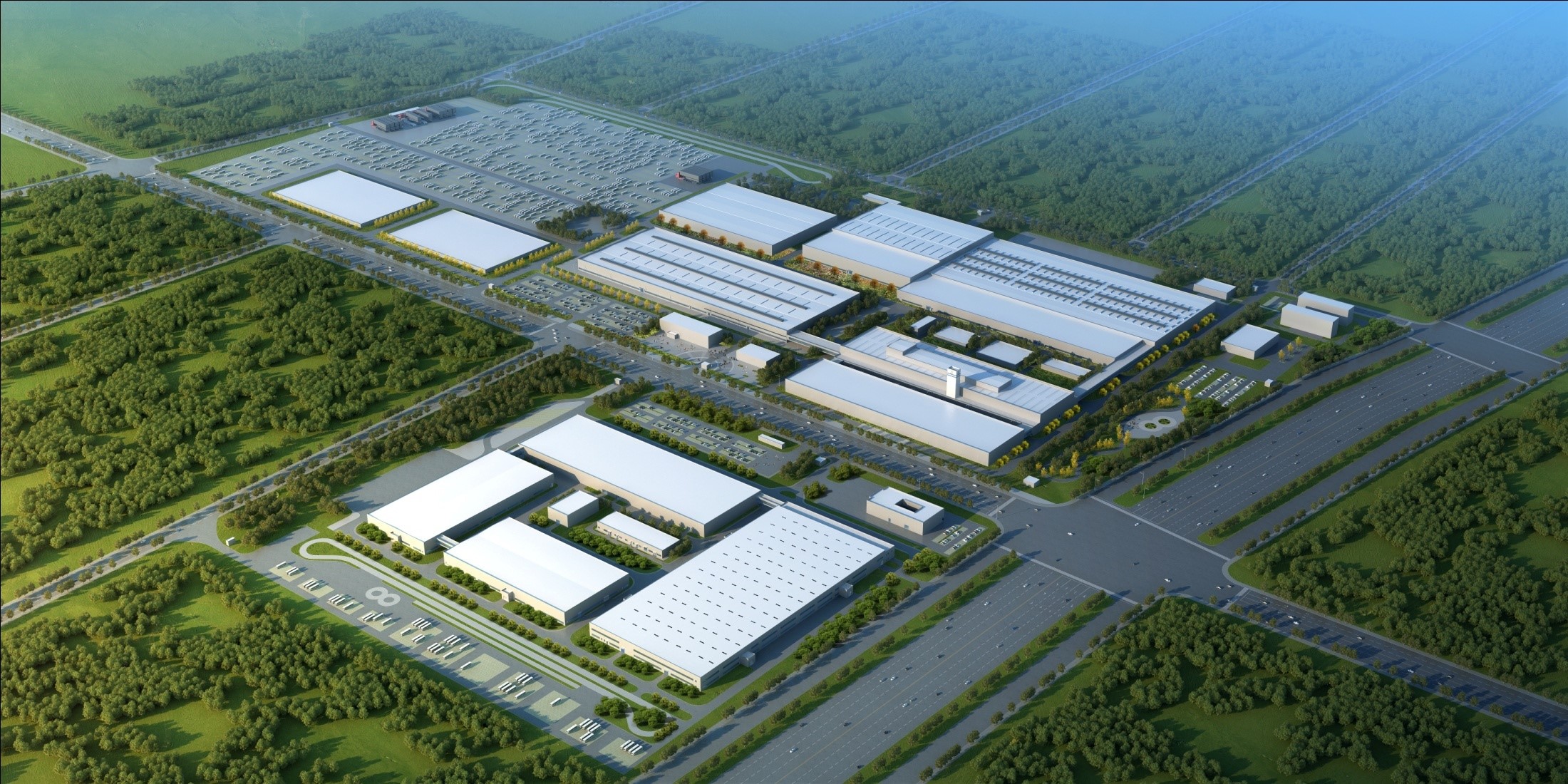 彩票app
莱西平度公司北汽新能源汽车莱西生产基地二期项目效果图